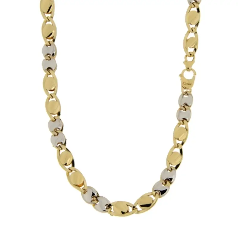 Collana Uomo Oro Giallo Bianco GL101147
