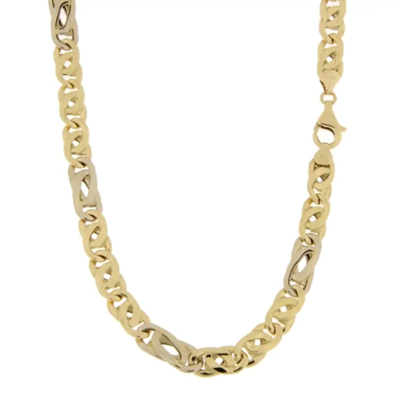 Collana Uomo Oro Giallo Bianco GL101296