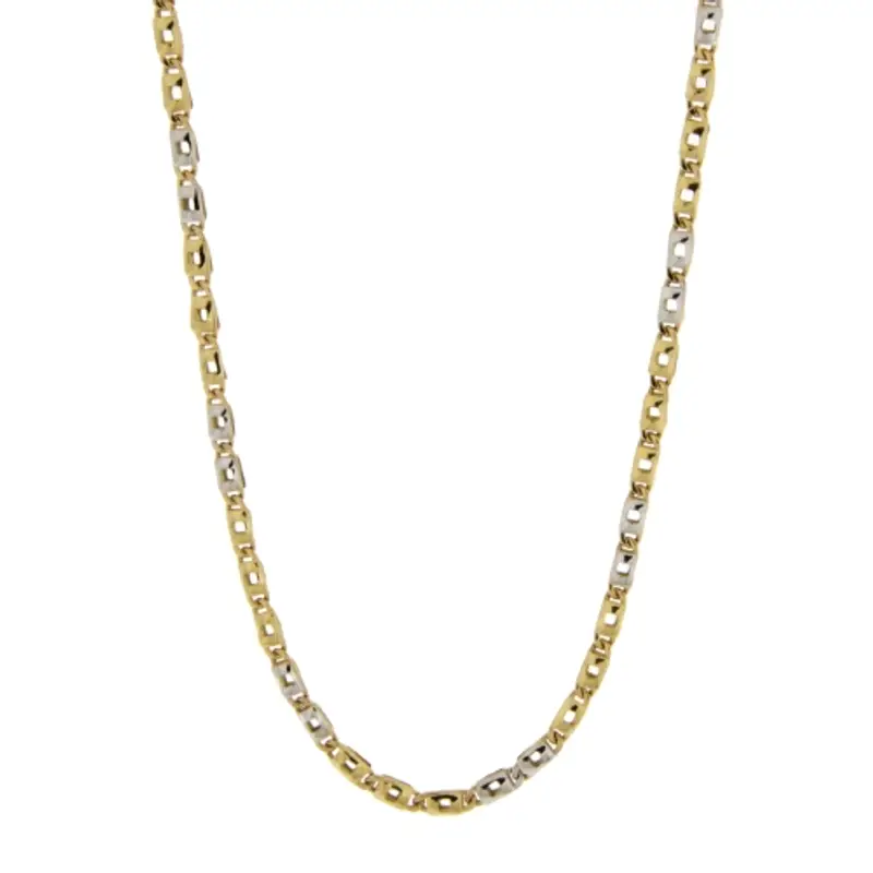 Collana Uomo Oro Giallo Bianco GL101411