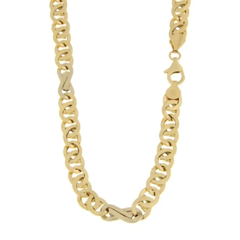 Collana Uomo Oro Giallo Bianco GL101726