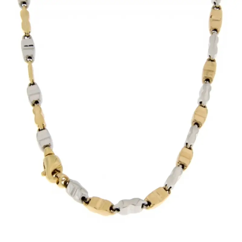 Collana Uomo Oro Giallo Bianco GL101807