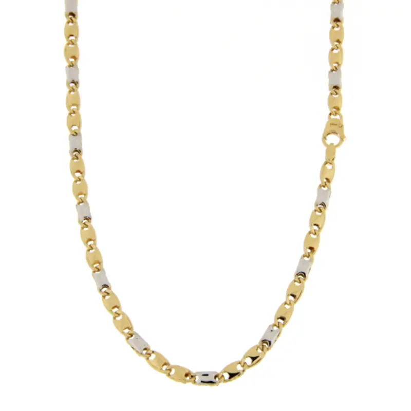 Collana Uomo Oro Giallo Bianco GL101855