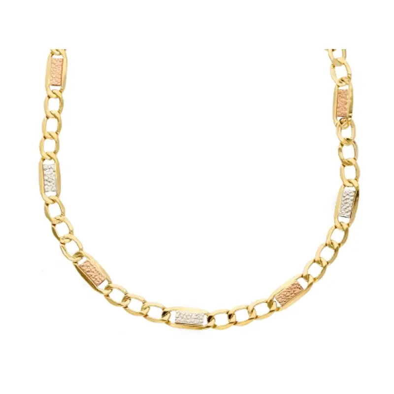 Collana Uomo Oro Giallo Bianco Rosa GL-SONVTF080TS50