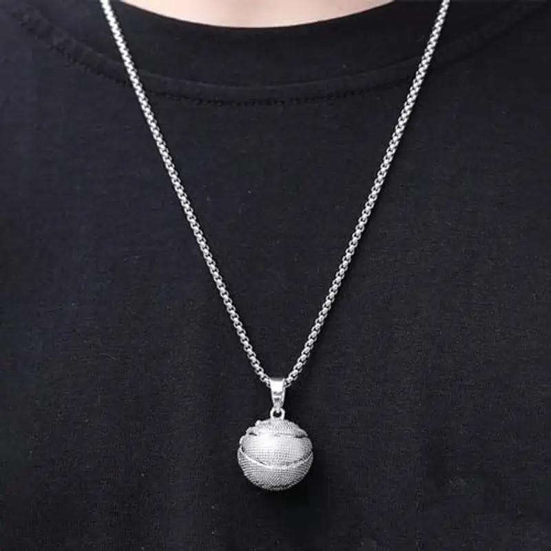 Collana Uomo Ragazzo Sportivo Basket Idee Regali per lui Bambino Sport Cindolo di Basket - Cofanetto con DEDICA incluso (Basketball) miniatura 3