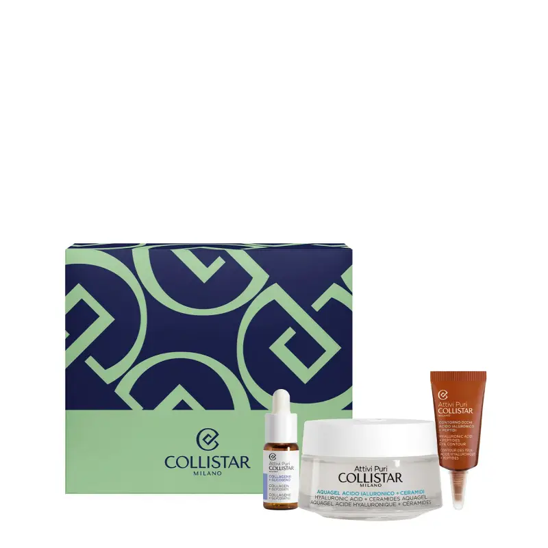 Attivi Puri Cofanetto Acquagel Acido Ialuronico + Ceramidi - Trattamento antietà pelli mature,Crema antirughe,Crema idratante viso,Cofanet