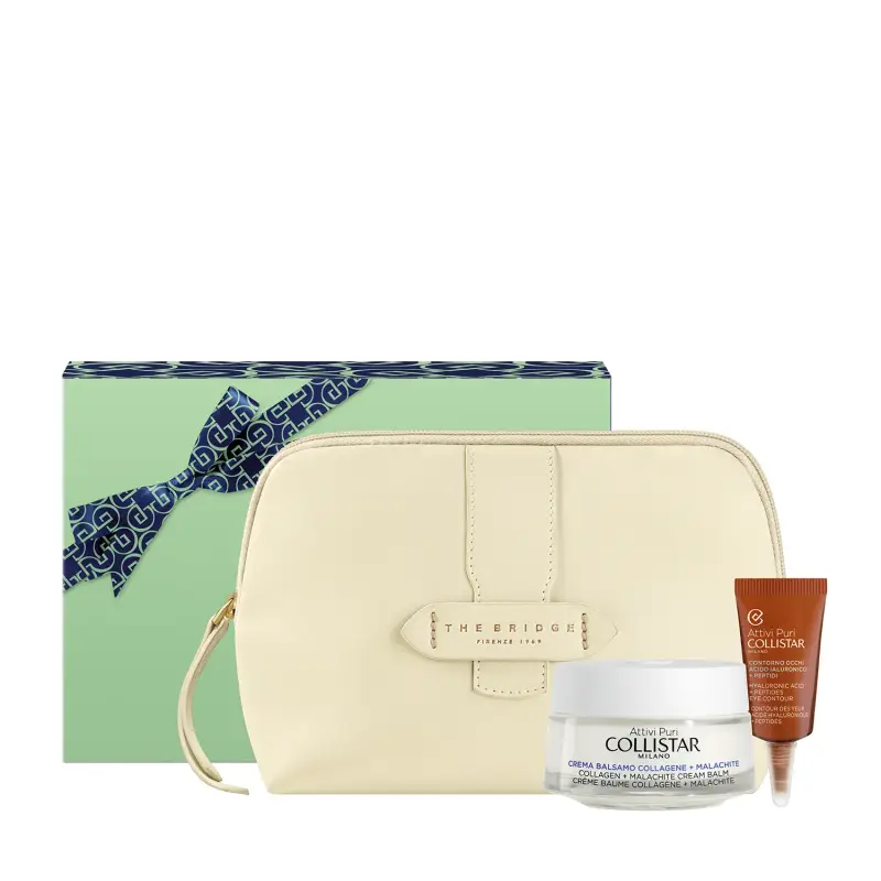 Attivi Puri Cofanetto Attivi Puri Crema Balsamo Collagene + Malachite - Trattamento antietà pelli mature,Crema antirughe,Contorno occhi,Co