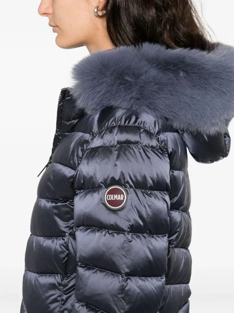 Colmar Giacca Grigia con Cappuccio in Pelliccia Sintetica miniatura 2