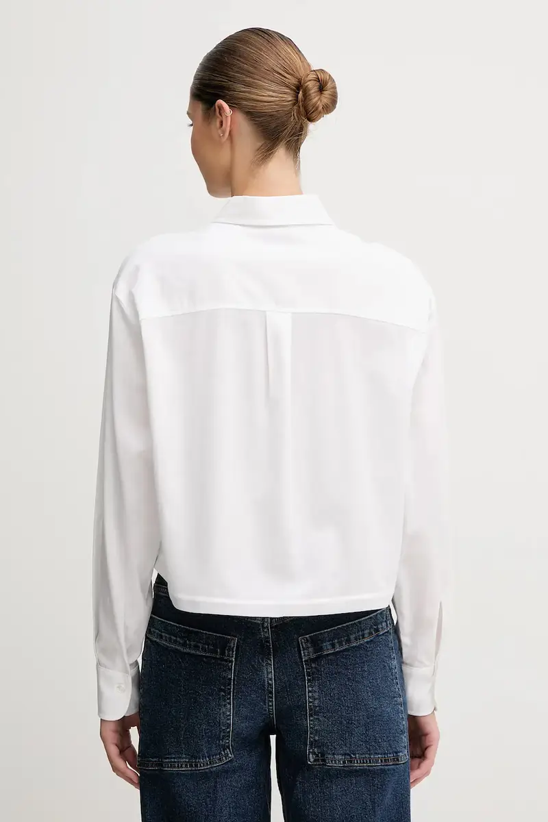 camicia in cotone donna colore bianco 8431.2ZS miniatura 3