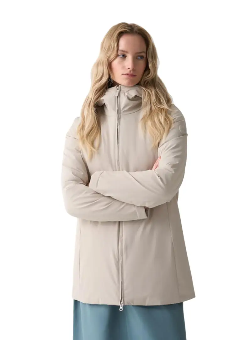 capospalla donna Piumino impermeabile con pelliccia 2267E 4ZL 06 BEIGE