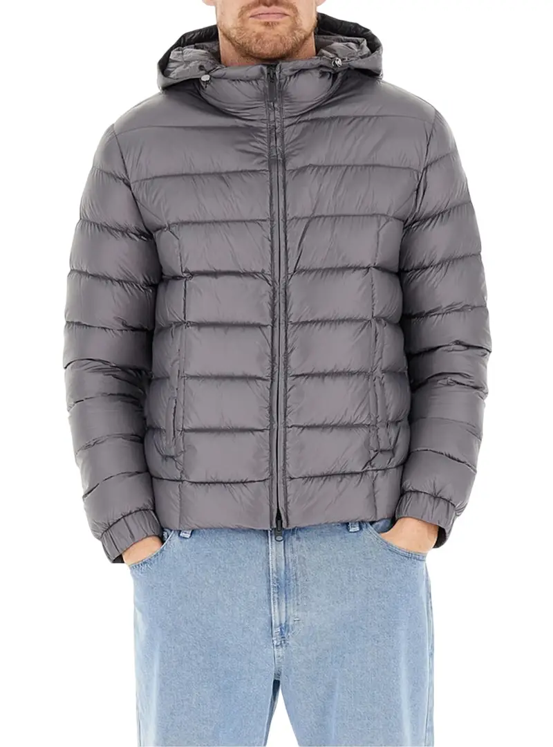 capospalla uomo Piumino lucido con cappuccio 1271 2ZO 378 GRAY