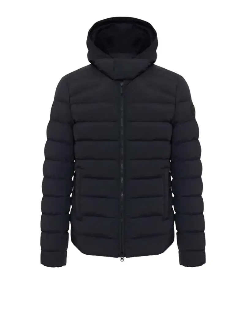 Cappotto nero con cappuccio con cerniera miniatura 2