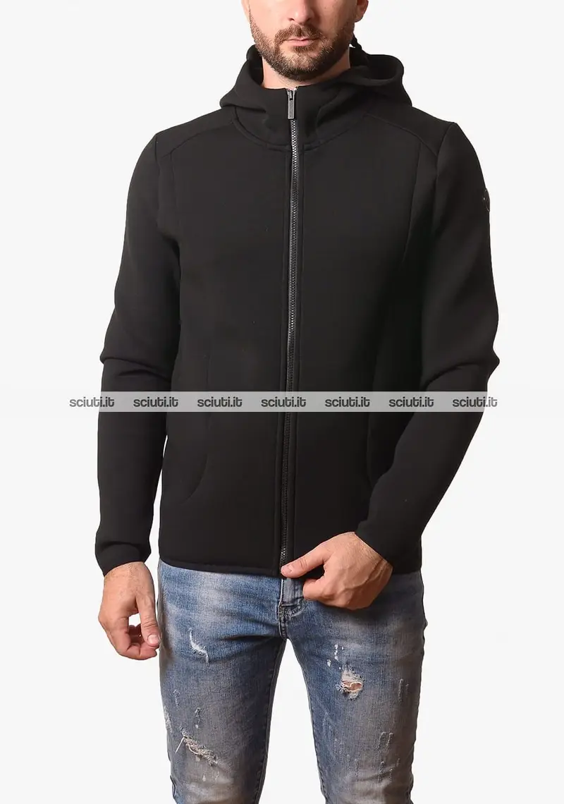 Felpa Colmar uomo nera fullzip in scuba