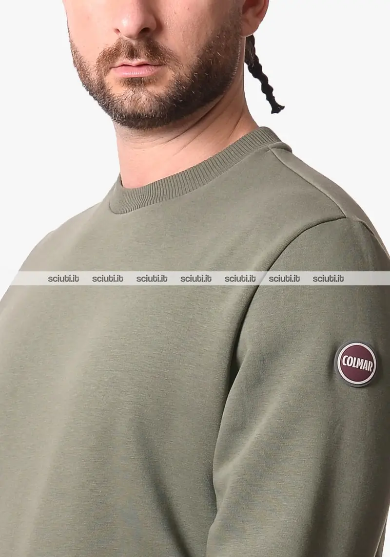 Felpa Colmar uomo verde scuro girocollo
