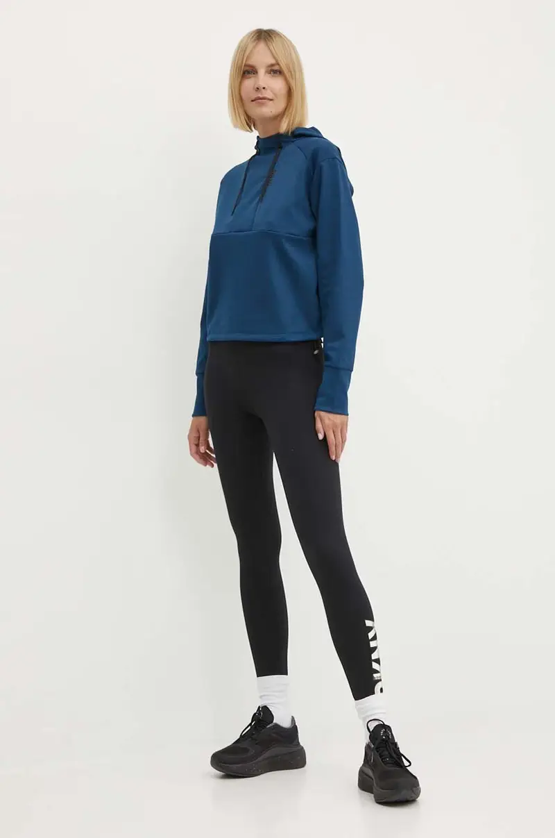 felpa donna colore blu navy con cappuccio miniatura 2