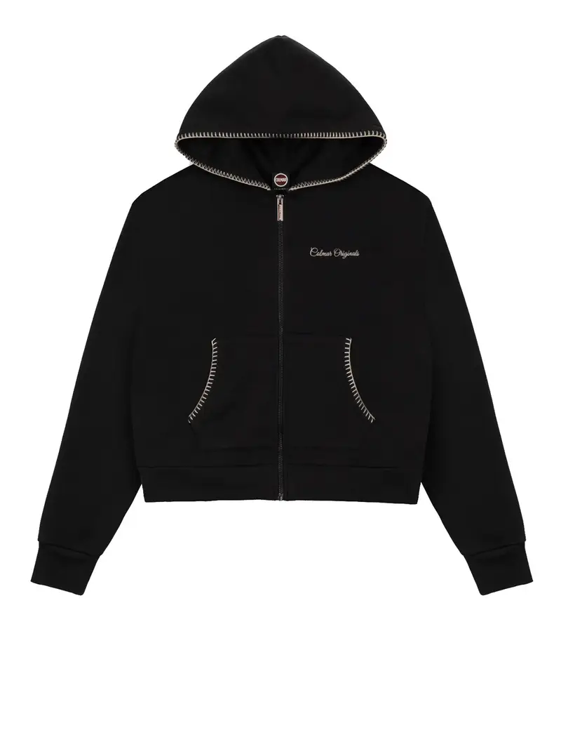 felpa zip colmar da donna - nero