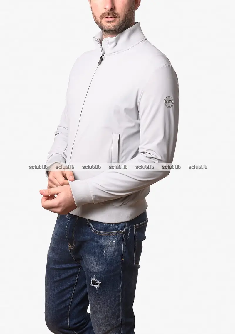 Giacca Colmar uomo grigio chiaro ultraleggera in microfibra
