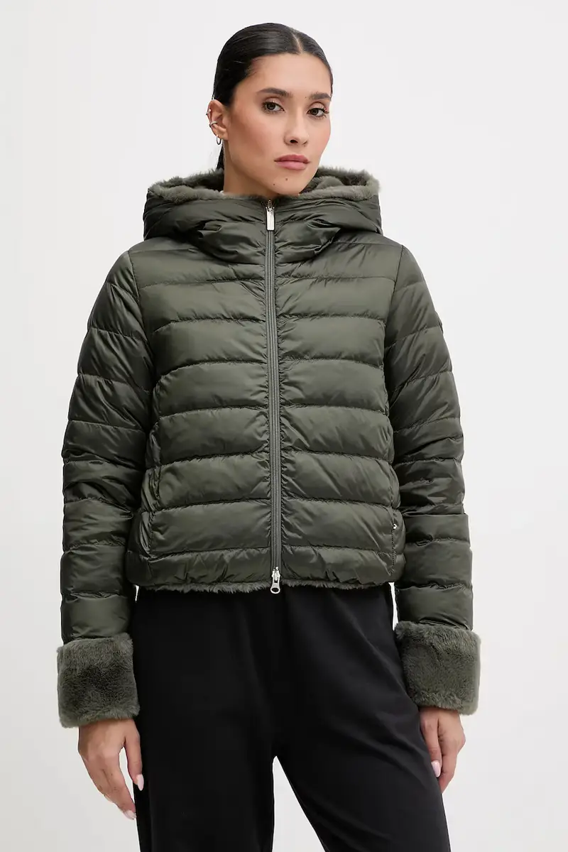 giacca in piuma reversibile Verde