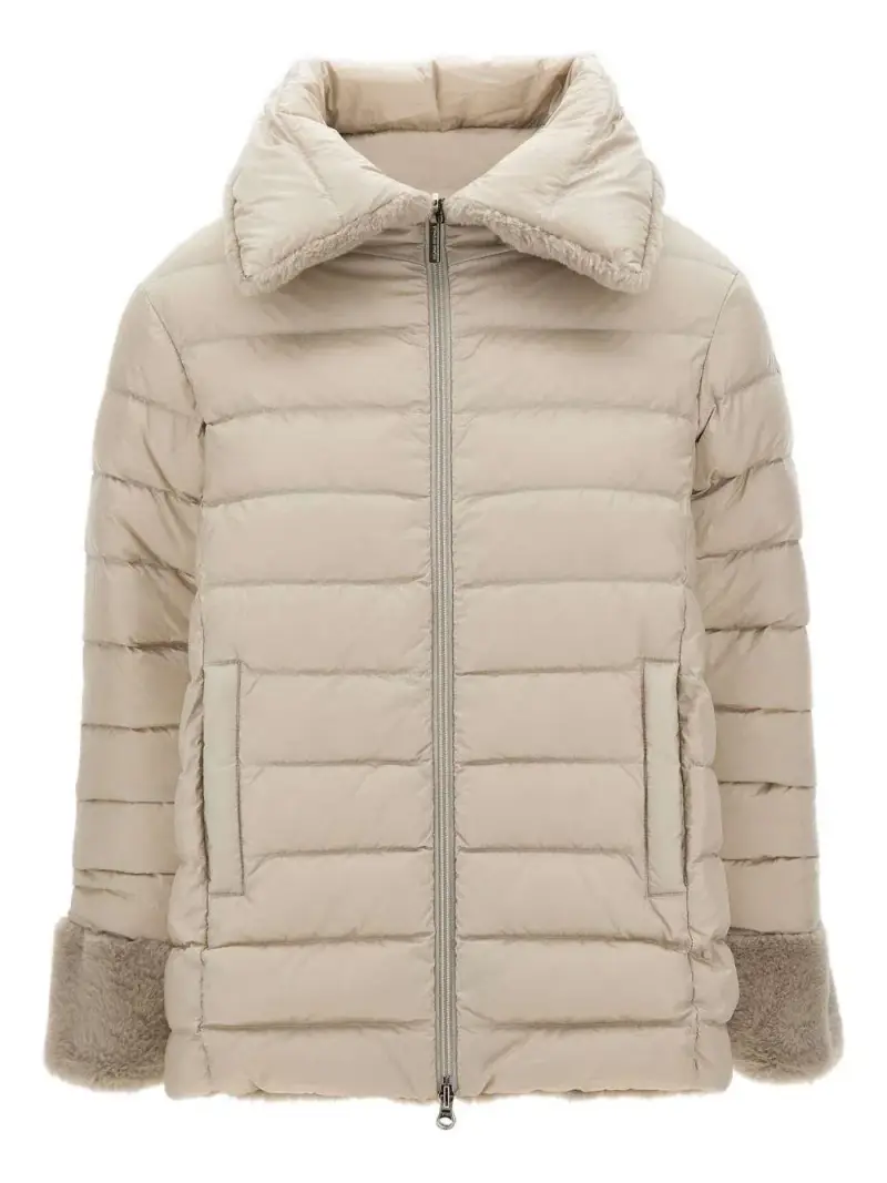 Giacca reversibile color ghiaccio in pelliccia sintetica