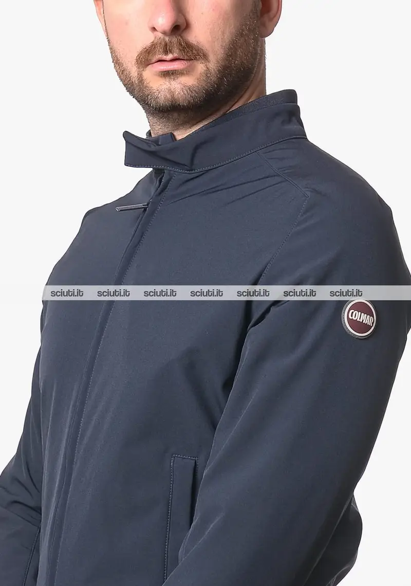 Giubbotto biker Colmar uomo blu scuro leggero in softshell