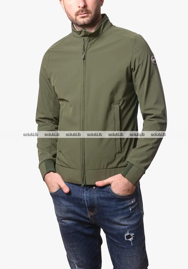Giubbotto biker Colmar uomo verde scuro leggero in softshell