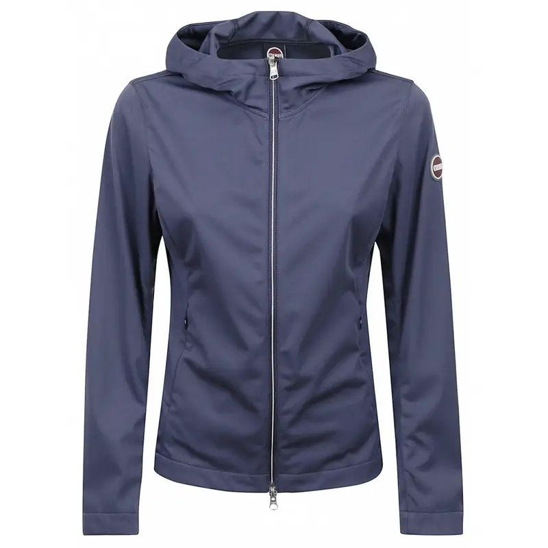 giubbotto blu donna con cappuccio fisso