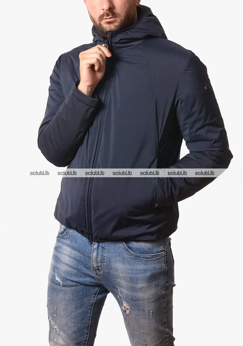 Giubbotto Colmar uomo blu scuro leggero stretch con cappuccio