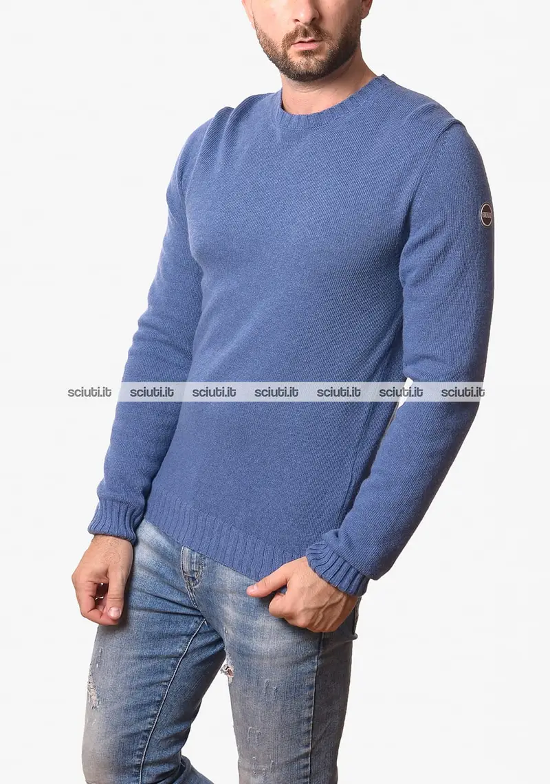 Maglia Colmar uomo azzurra misto lana e cachemire