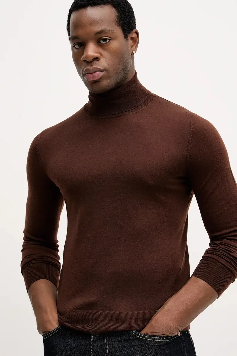 maglione in lana Marrone miniatura 4