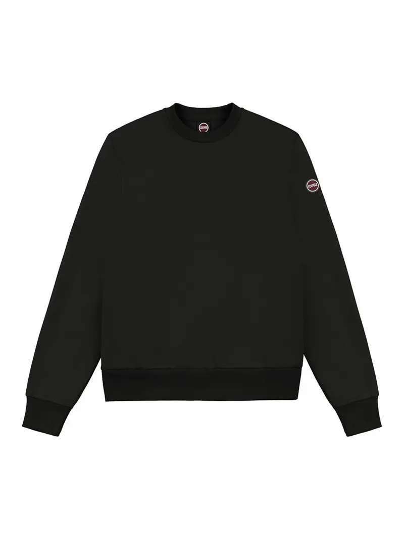 Felpa girocollo in cotone Nero