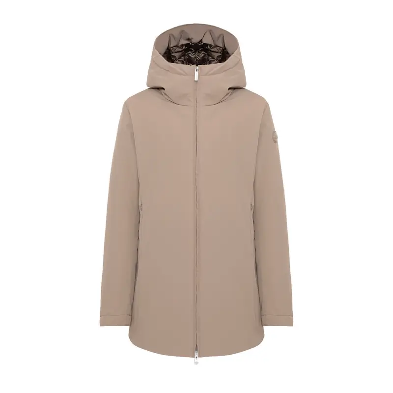 GIACCA CON CAPPUCCIO STRETCH DONNA Beige