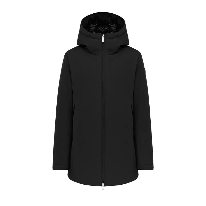 GIACCA CON CAPPUCCIO STRETCH DONNA Nero
