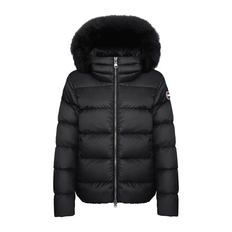 PIUMINO CON CAPPUCCIO STACCABILE DONNA Nero