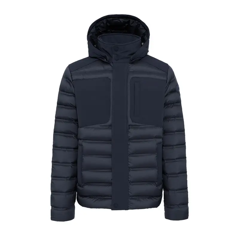 PIUMINO CON CAPPUCCIO STACCABILE INSERTI IN SCUBA Blu