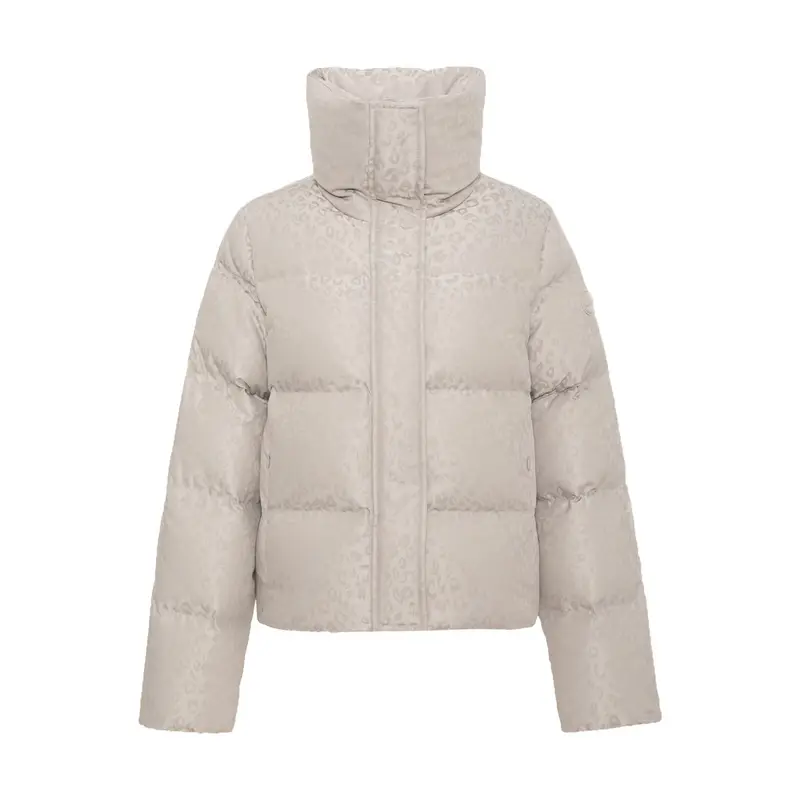 PIUMINO CON COLLO ALTO ANIMALIER DONNA Beige