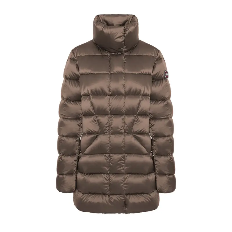 PIUMINO CON COLLO ALTO RECYCLED DONNA Marrone