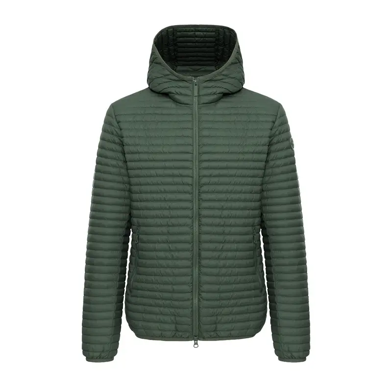 PIUMINO LEGGERO CON CAPPUCCIO RECYCLED PACKABLE Verde