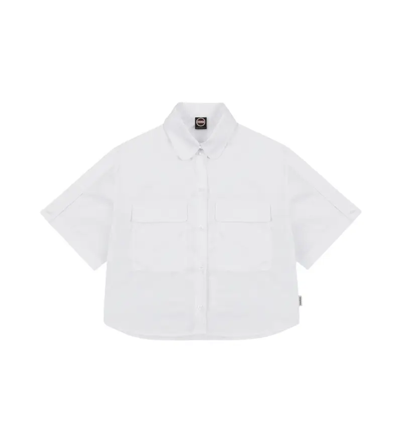 per donna 8429-4ZA Camicia corta bianca (S), Bianco, Casual, Cotone, Manica corta