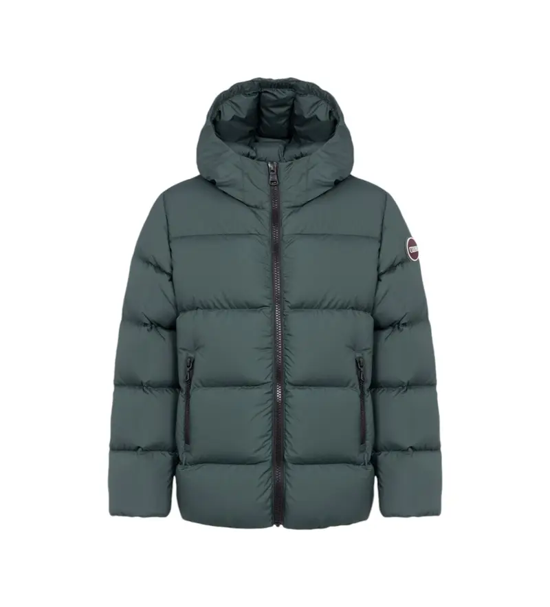 per donna/ragazza. 3408 Piumino bicolore con cappuccio verde (16años= 176cm), Casual, Poliamide, moda per bambini