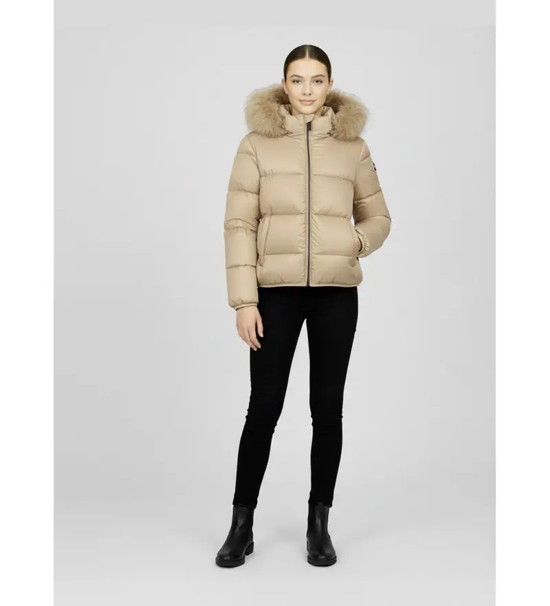 per ragazza 3406E Cappotto beige lucido in piuma (10 Años = 142cm), Casual, Polister riciclato, Sostenibile, moda per bambini