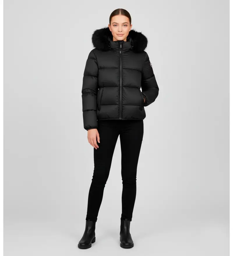 per ragazza. 3406E Cappotto in piumino nero lucido (12 Años = 154cm), Casual, Polister riciclato, Sostenibile, moda per bambini