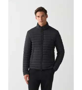 per uomo 1246 Piumino leggero con collo imbottito, nero (46), Casual, Polister riciclato, Sostenibile