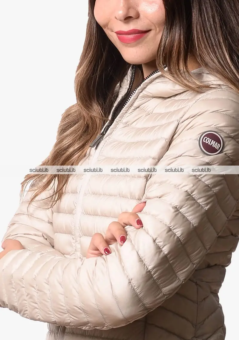 Piumino Colmar donna beige 100 grammi con cappuccio