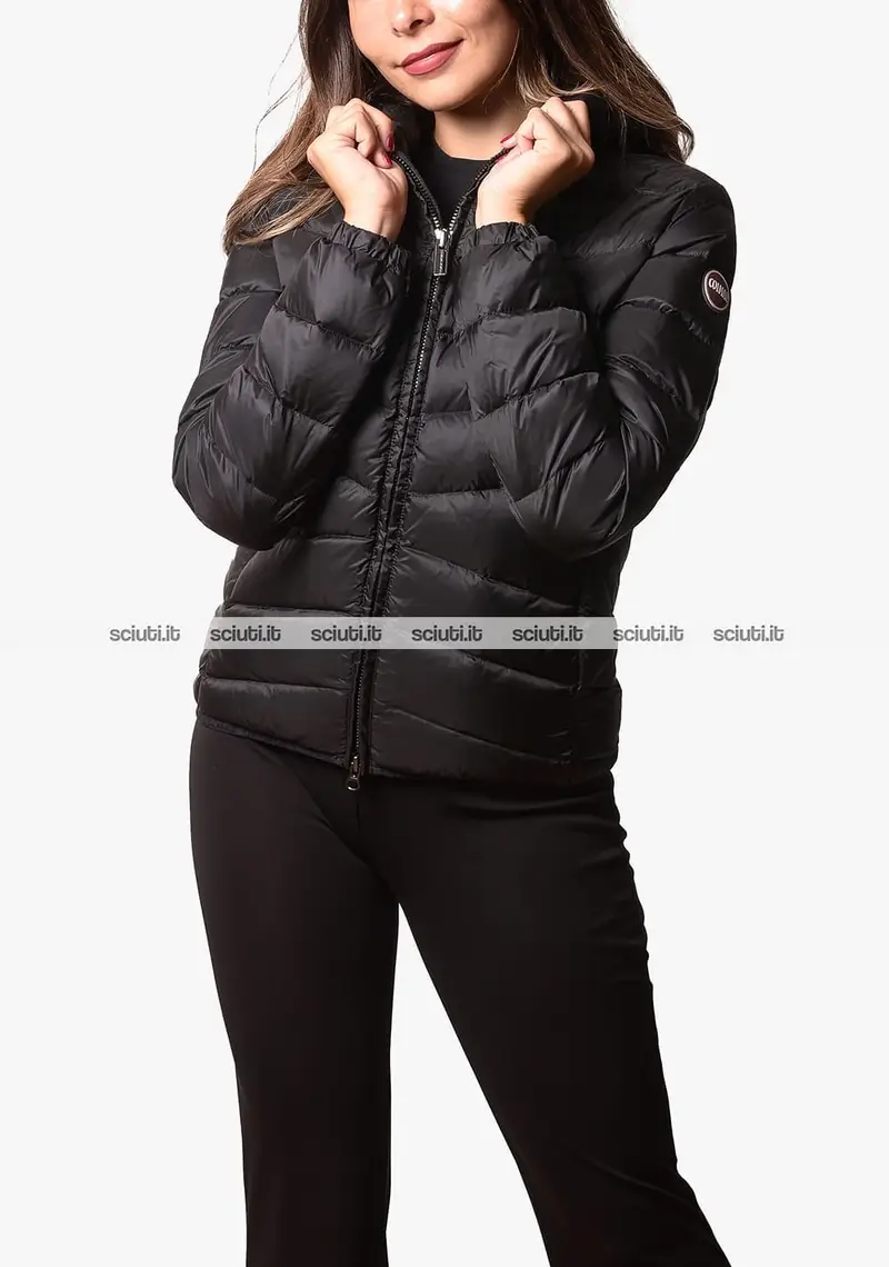 Piumino Colmar donna nero pesante con cappuccio