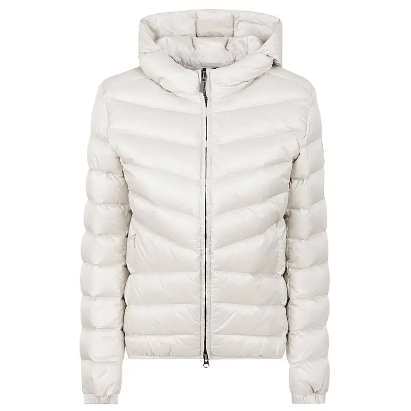 piumino donna bianco trapuntato con cappuccio