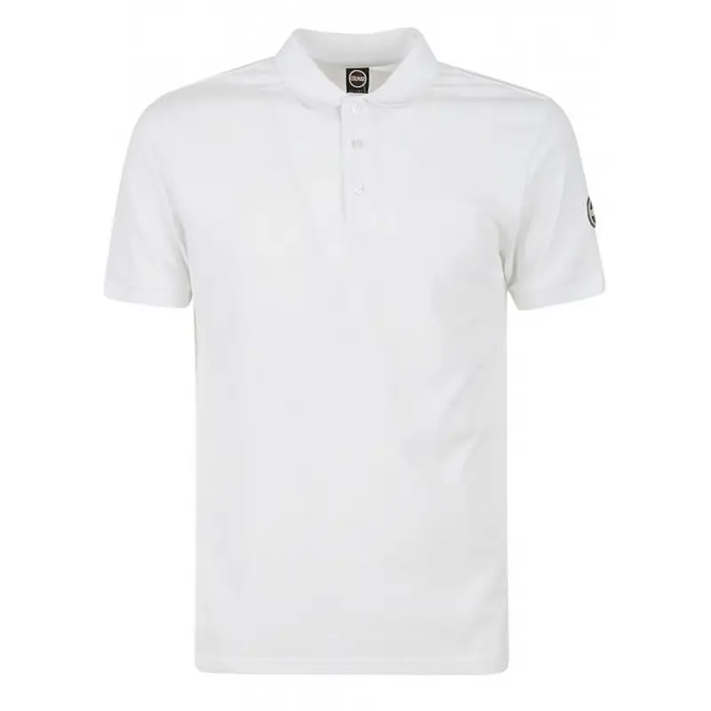 polo uomo in piquet di cotone bianca
