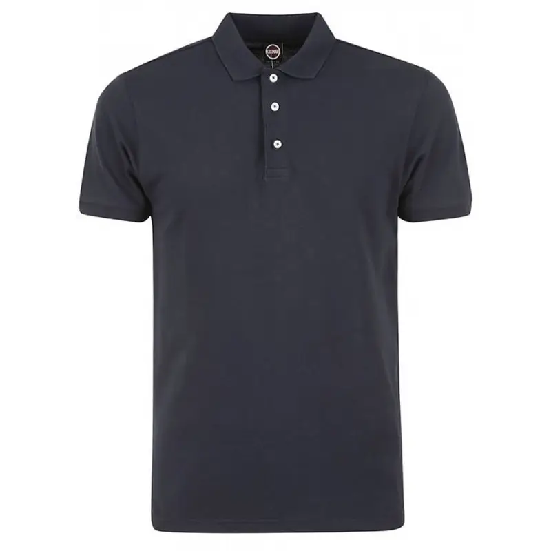 polo uomo in piquet di cotone blu