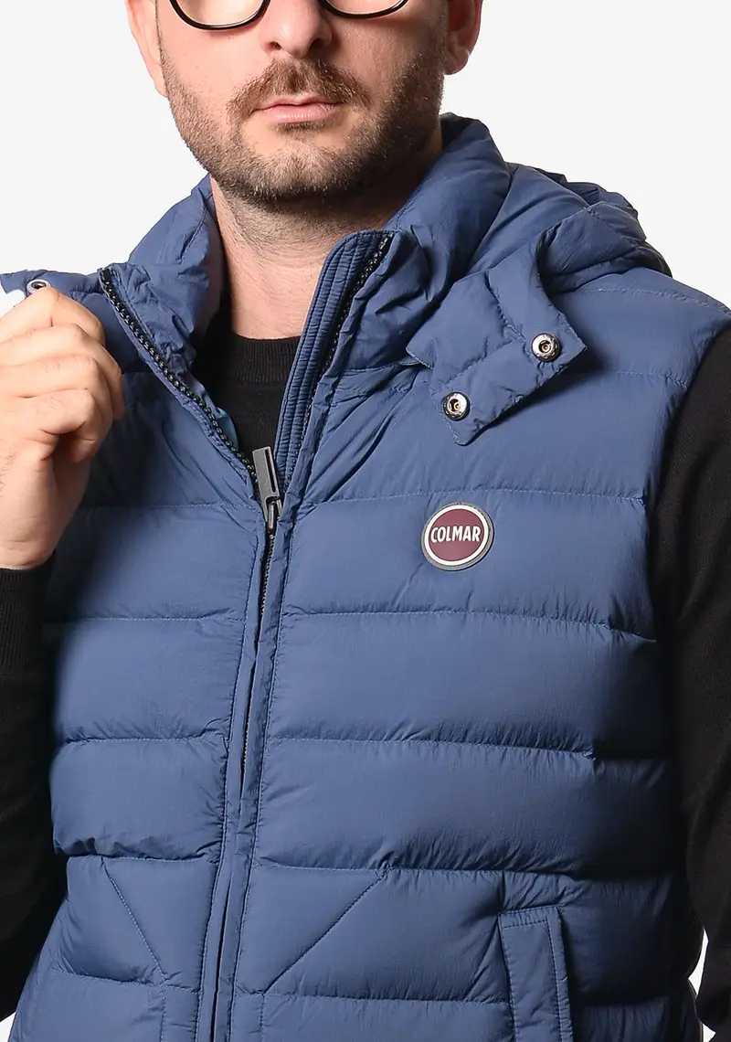 Smanicato Colmar uomo blu con cappuccio staccabile