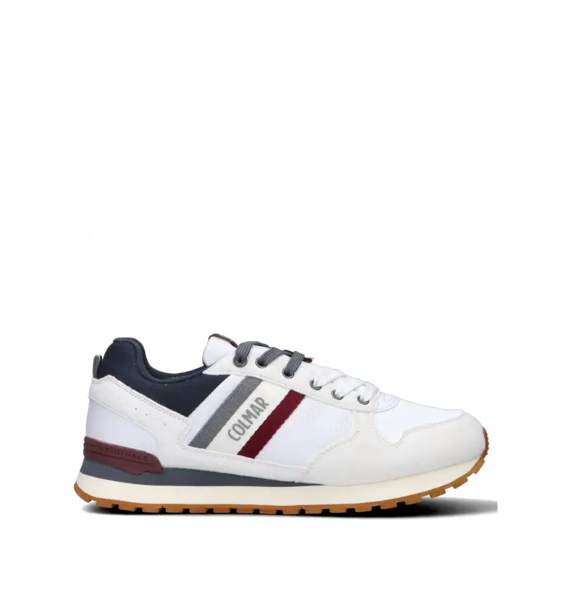 Colmar Sneakers uomo bianche in pelle e tessuto con design rétro