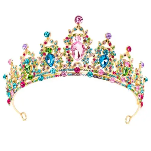 Colorato Strass Tiara di cristallo per ragazze Sposa donne Fascia corona principessa Accessori per capelli per la festa