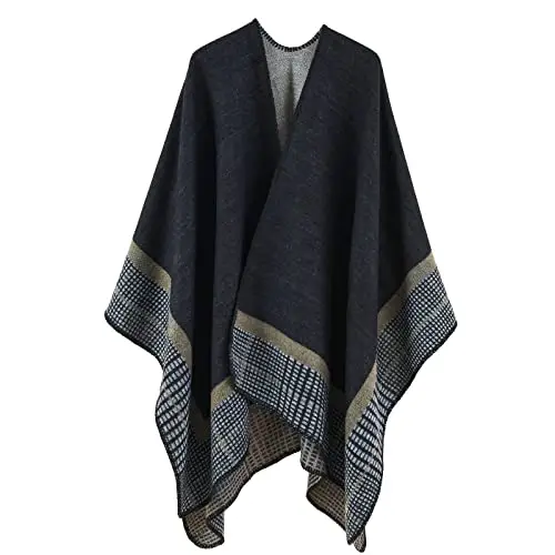 colornival Poncho da Donna Invernale Scialli Avvolgenti Caldo Sciarpa da in Maglia Mantello alla Elegante Indossabile